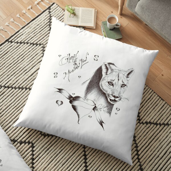 Heart of a mountain lion Floor Pillow
