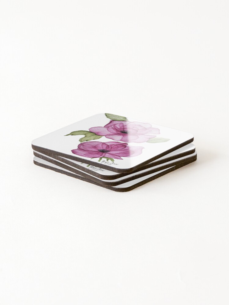 Thumbnail 4 of 5, Coasters (Set of 4), Translucent Rose designed and sold by Reneesodyssey.