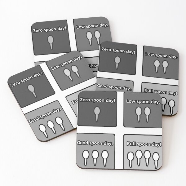 Item preview, Spoon Level Communication Stickers - Set 1 (Greyscale) designed and sold by Jamie-Leigh Williams.