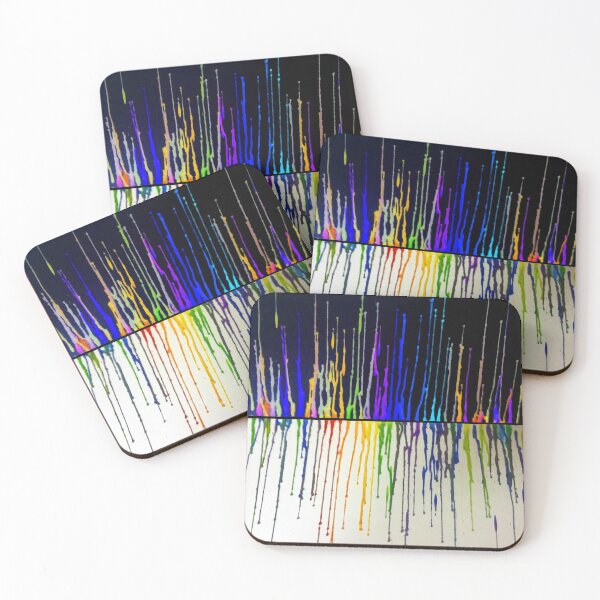 Inverted Rainbow Drip Coasters (Set of 4)