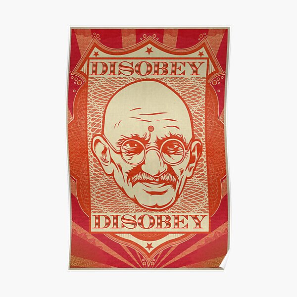 Gandhi art portrait homme t shirt muhatma indian droits civils paix leader icône