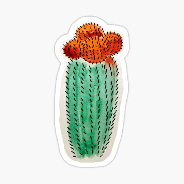 Water Colored Grafted Cactus Sticker