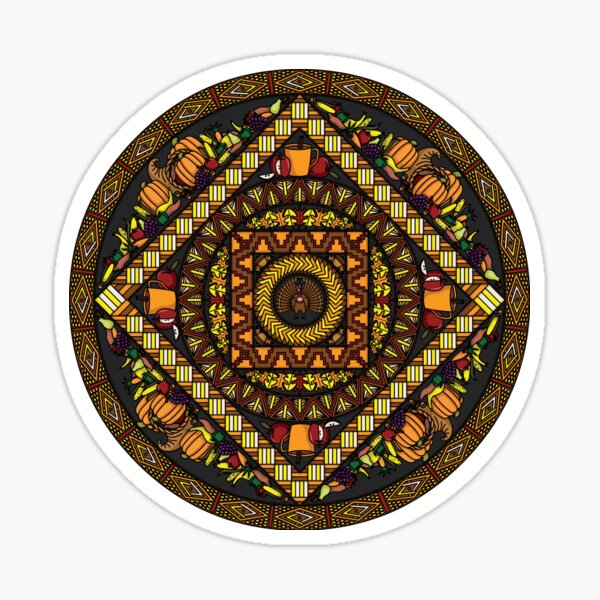 Item preview, Thanksgiving Icons Mandala designed and sold by Valerie Bennett.