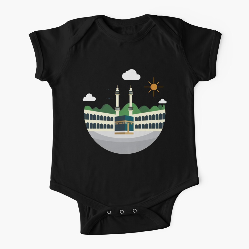 Happy Eid Al Adha Al Fitr Mubarak Hajj Mabroor Kaaba Mecca Baby One Piece By Creative Arts Redbubble