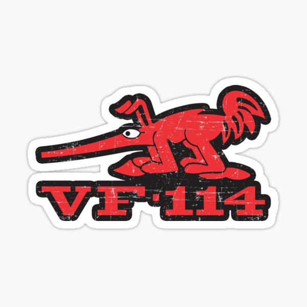 Fighter Squadron 114 (VF-114) - Aardvarks - Grunge Style Sticker