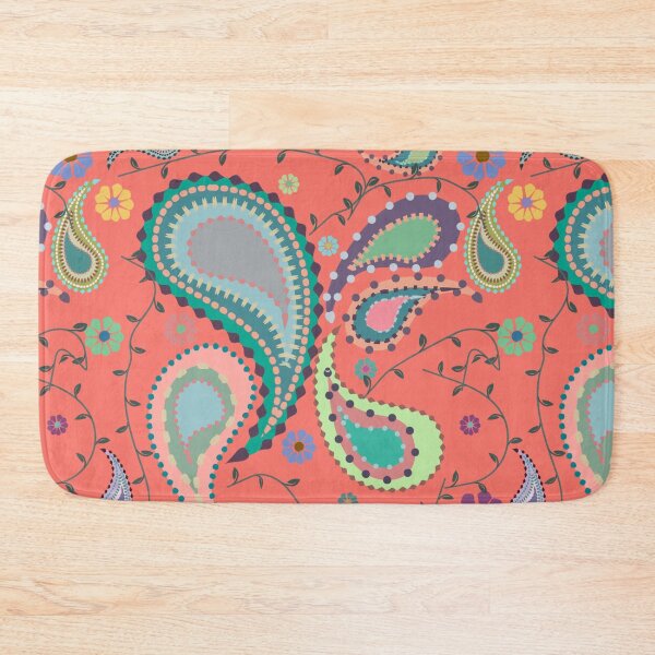 Item preview, Boho Paisley on Coral	 designed and sold by RoxanneG.