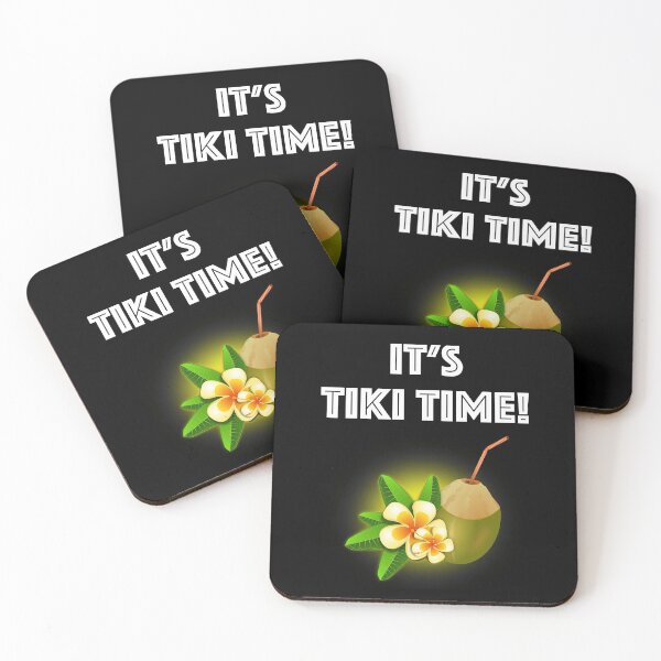 Item preview, It's Tiki Time! Tropical Island Tiki Bar-Themed Design designed and sold by Cat Lady Designs.