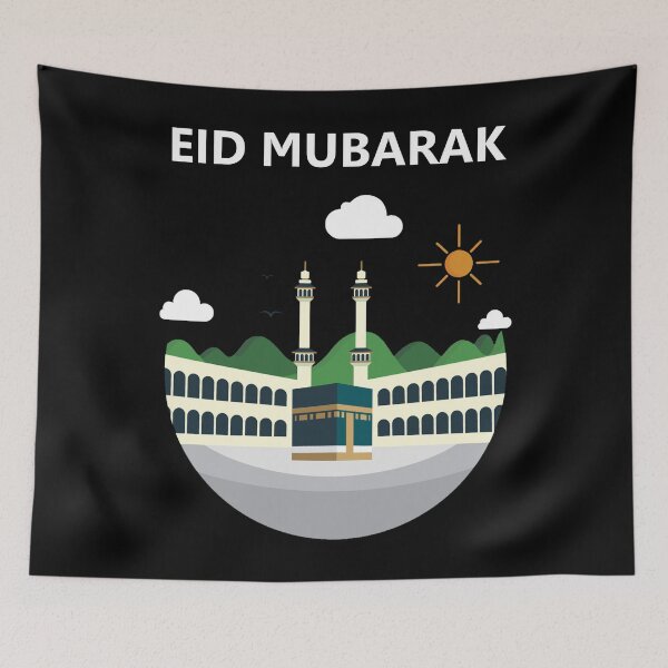 Item preview, Happy Eid al-Adha al-Fitr Mubarak Hajj Mabroor Kaaba Mecca designed and sold by Best Arts.