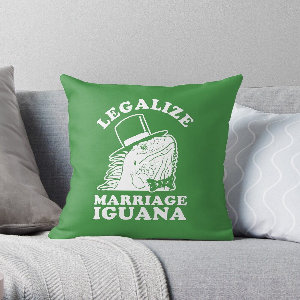 Legalize Marriage Iguana Throw Pillow