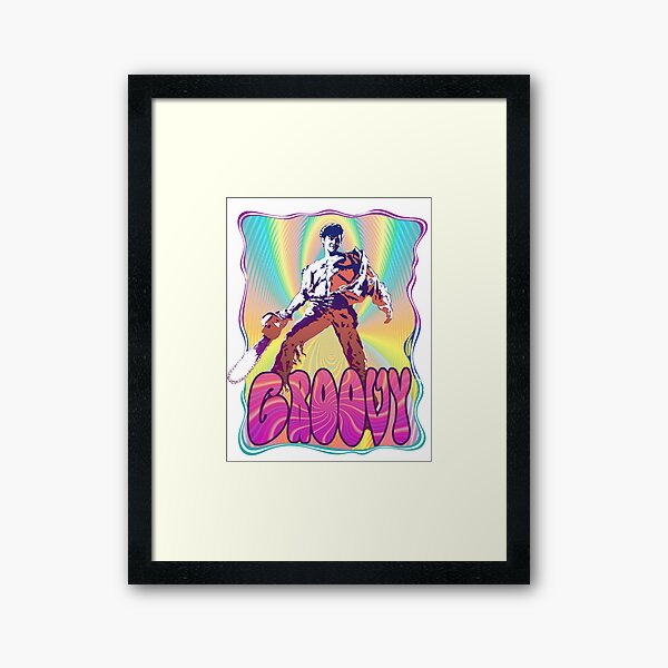 Evil Dead Ash Williams Groovy Framed Art Print