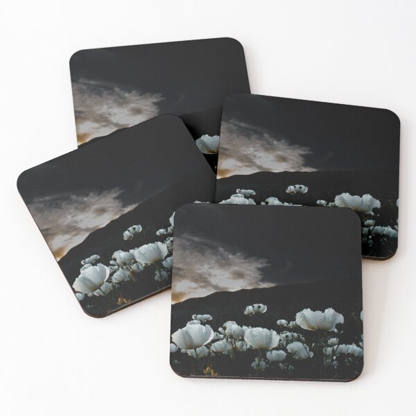 Item preview, White Flowers on Black Background in Los Padres National Forest designed and sold by TheWonderWays.
