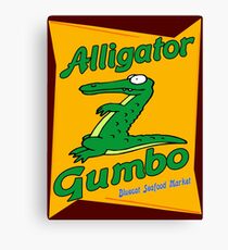 Alligator Gumbo Cartoon Canvas Print