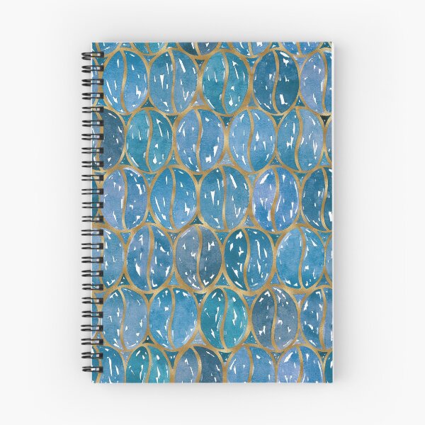 Item preview, Watercolour Coffee Beans | Blue and Gold designed and sold by RebeccaFlaherty.