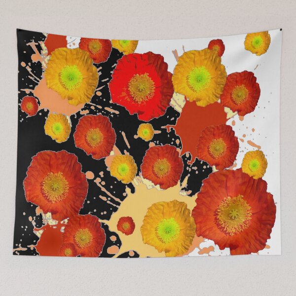 Item preview,   PAINTING ACCIDENTS ORANGE POPPIES WITH BLACK-WHITE ART designed and sold by sharlesart.