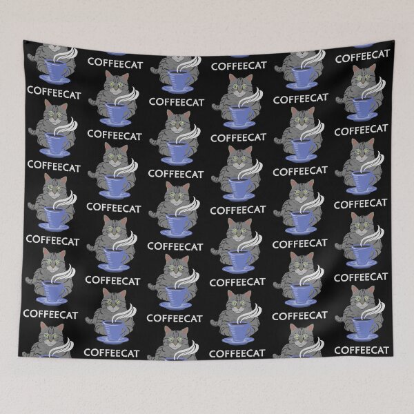 Item preview, Cat and Coffee Coffeecat Funny Shirts designed and sold by Crow and Monkey.
