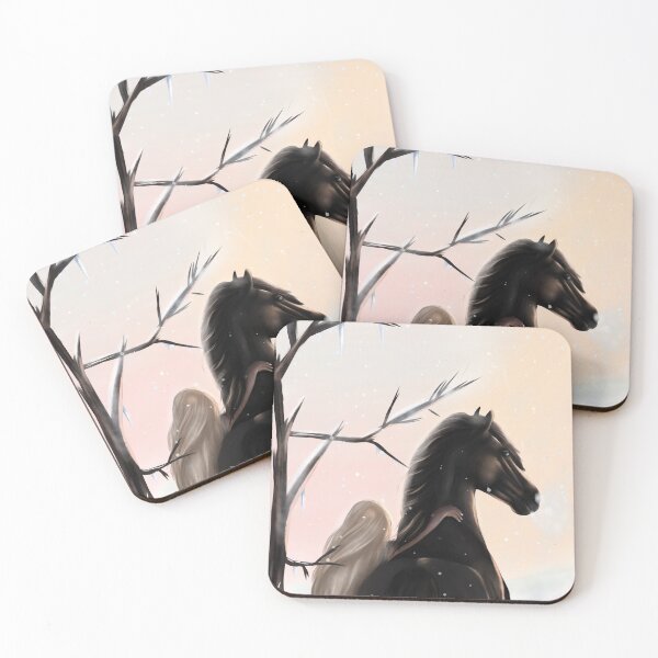 Item preview, Girl and Black Horse Digital Illustration designed and sold by Gemi03.