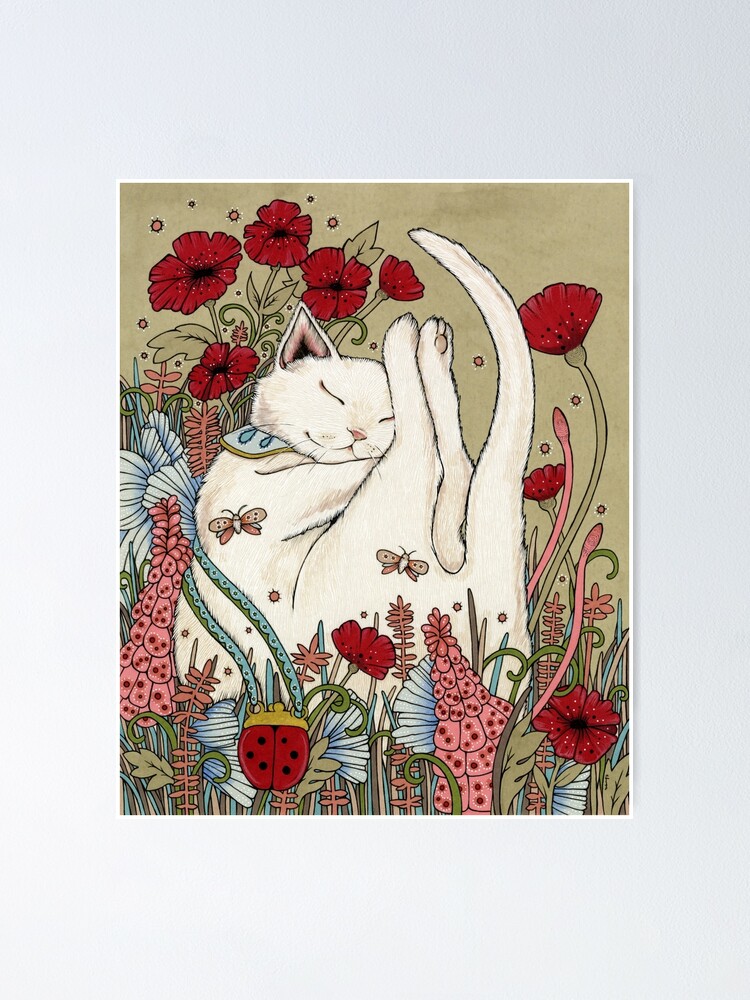 Thumbnail 1 of 3, Poster, Poppies and Ladybug designed and sold by AnitaInverarity.