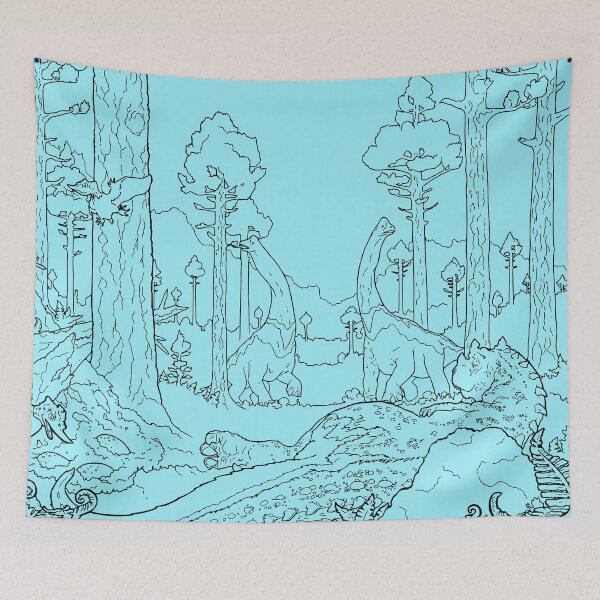 Item preview, Lazy Dinosaur Afternoon, transparent line-art version designed and sold by rootinspiration.