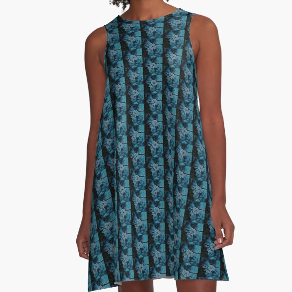 FLOWERS ART BLUE A-Linien Kleid