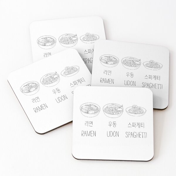 Item preview, Ramen, Udon, Spaghetti in Korean word designed and sold by Kate Hyunsu Cho.