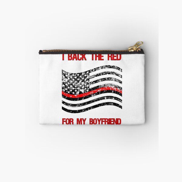 Item preview, Firefighter Boyfriend Flag Red Line American Support Quote  design designed and sold by CreatedByHeidi.