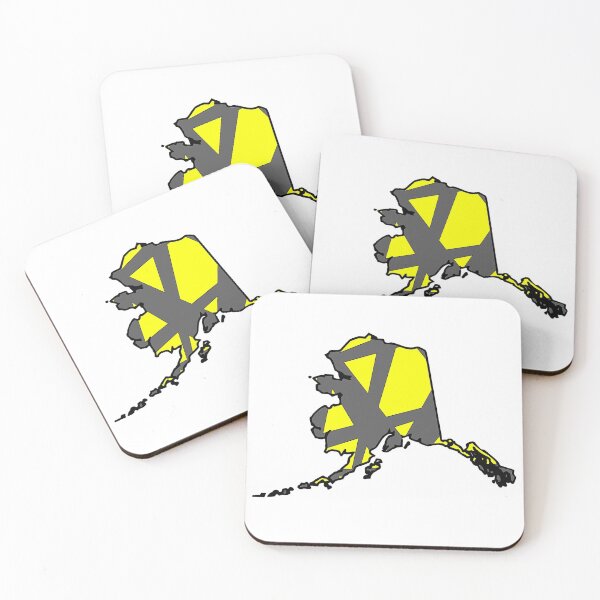 Item preview, Alaska State Map Yellow and Gray Geometric Pattern designed and sold by lukaskugler.
