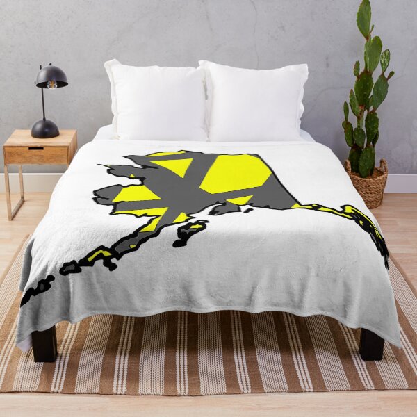 Item preview, Alaska State Map Yellow and Gray Geometric Pattern designed and sold by lukaskugler.