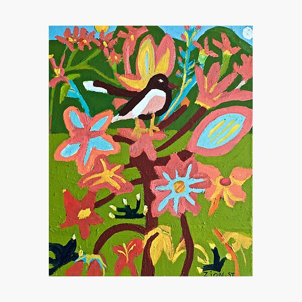 Bird on a Flower Zionart Zion Levy Stewart Photographic Print
