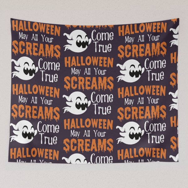 Aperçu de l'œuvre Cute Halloween Ghost product Que tous tes cris se réalisent print créée et vendue par doodabobs.