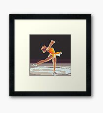 Pixel Figure Skater Framed Print