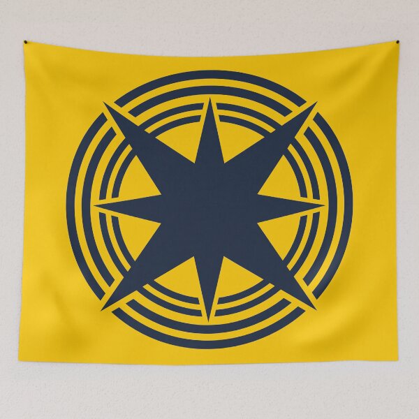 Item preview, Antique Blue Compass With Two Circles Emblem designed and sold by Dator.