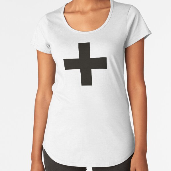 Crosses | Criss Cross | Swiss Cross | Hygge | Scandi | Plus Sign | Black and White | Premium Scoop T-Shirt