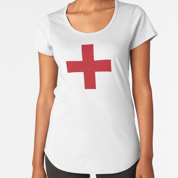 Crosses | Criss Cross | Swiss Cross | Hygge | Scandi | Plus Sign | Red and White |  Premium Scoop T-Shirt