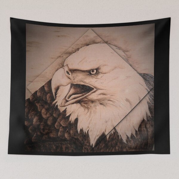 Item preview, "Give Me Freedom" Bald Eagle, Pyrography designed and sold by Amber Ryder.