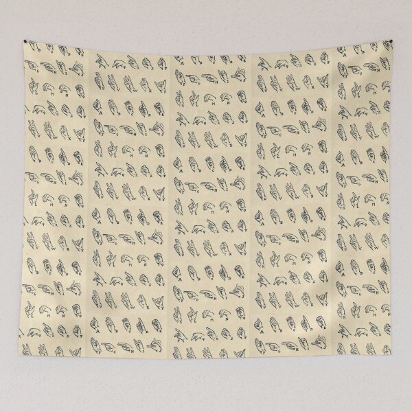 Item preview, Vintage Sign Language Chart designed and sold by BlueSpecsStudio.