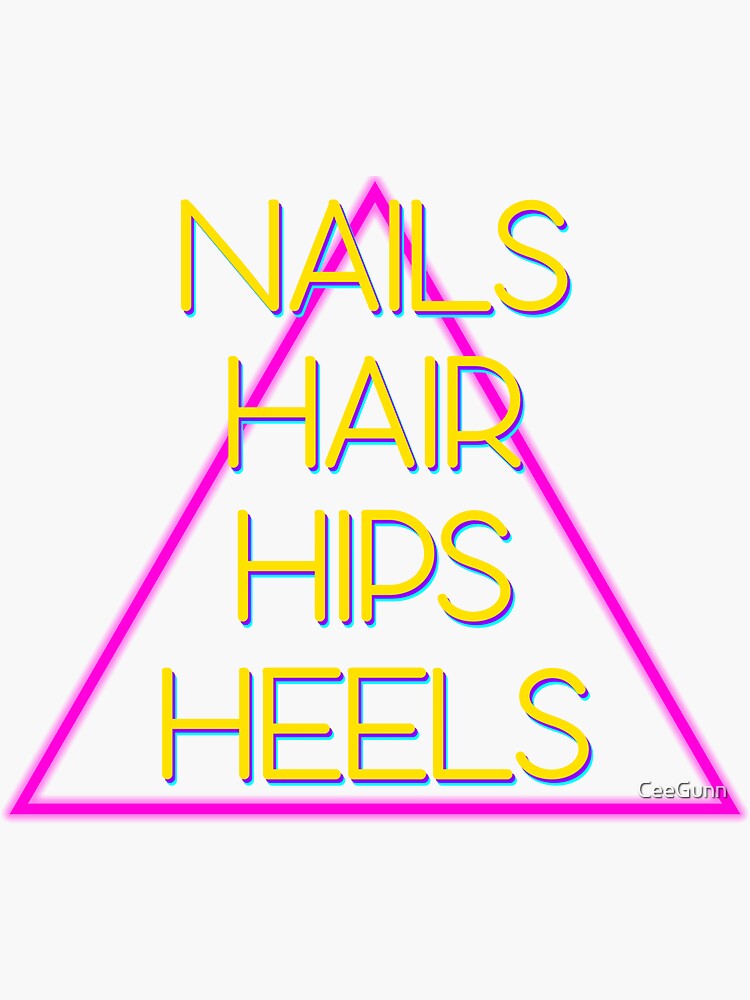 "Nails Hair Hips Heels Diva Design" Sticker by CeeGunn Redbubble