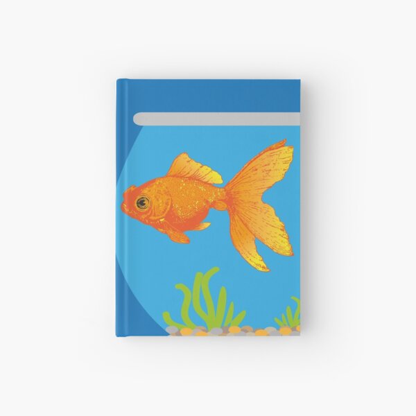 Two Little Goldfish in their Fish Bowls | Vintage Goldfish | Hardcover Journal