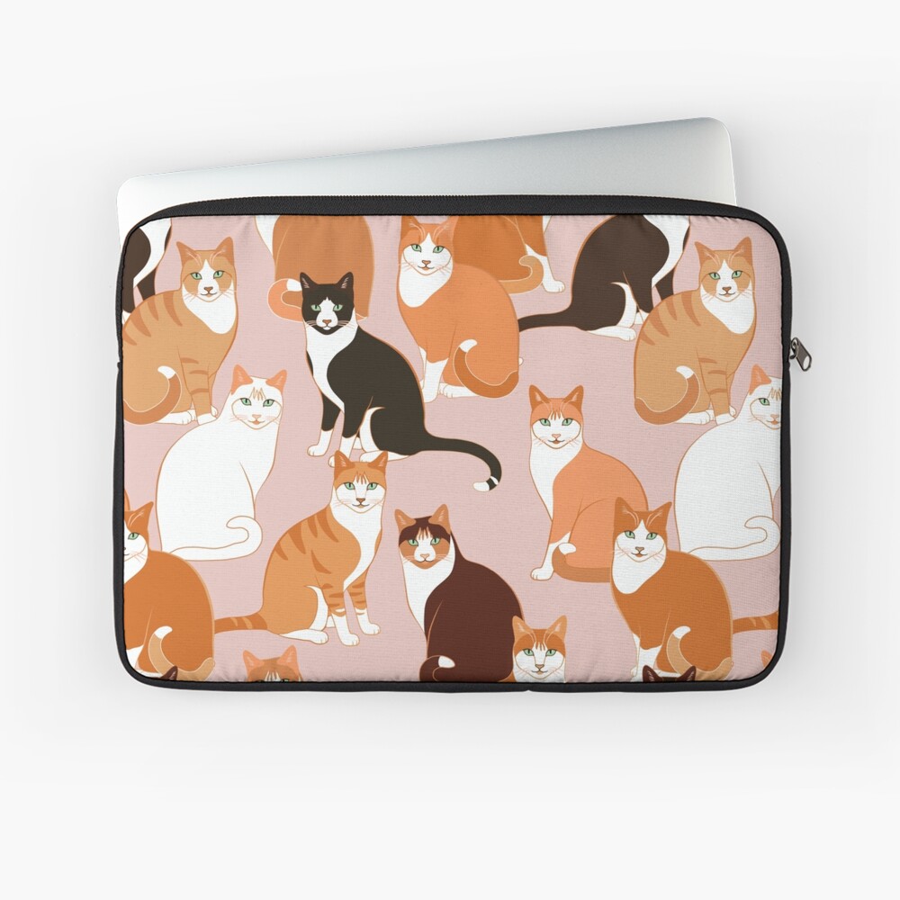 Ginger Cats on pink Laptop Sleeve
