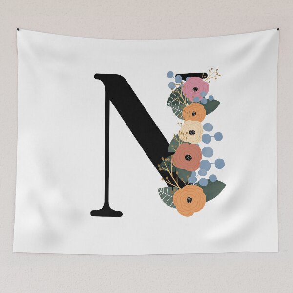 Item preview, Floral Letter N designed and sold by Egodcounseling.