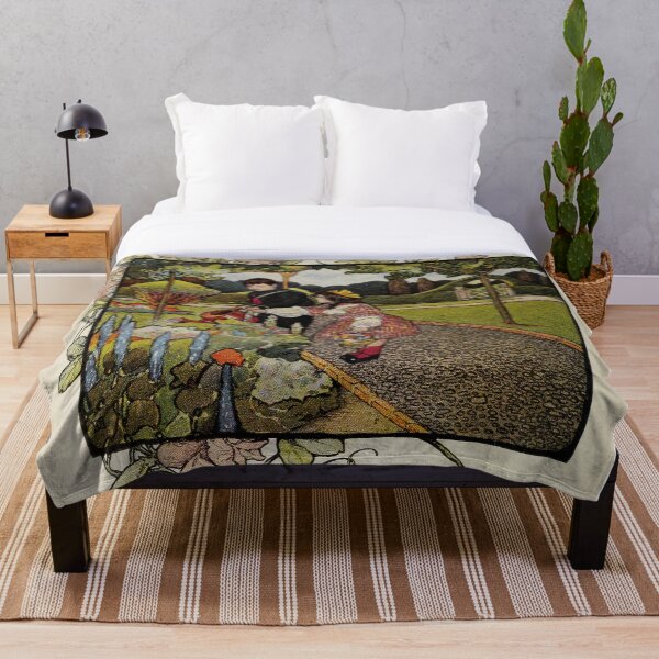 Vintage Art from ”A little garden calendar for boys and girls” book Throw Blanket