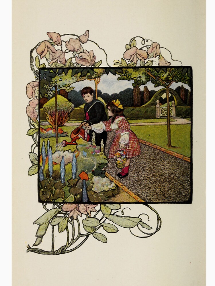 Vintage Art from ”A little garden calendar for boys and girls” book by douglasewelch