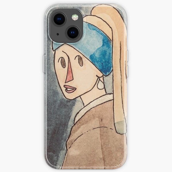 Stylized Girl With A Pearl Earring iPhone Soft Case