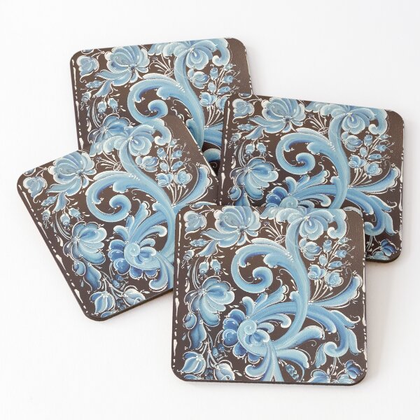 Item preview, Norwegian Blue Telemark Rosemaling designed and sold by Forestwood.