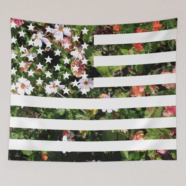 Item preview, Floral USA Flag designed and sold by Slothgirl Art.