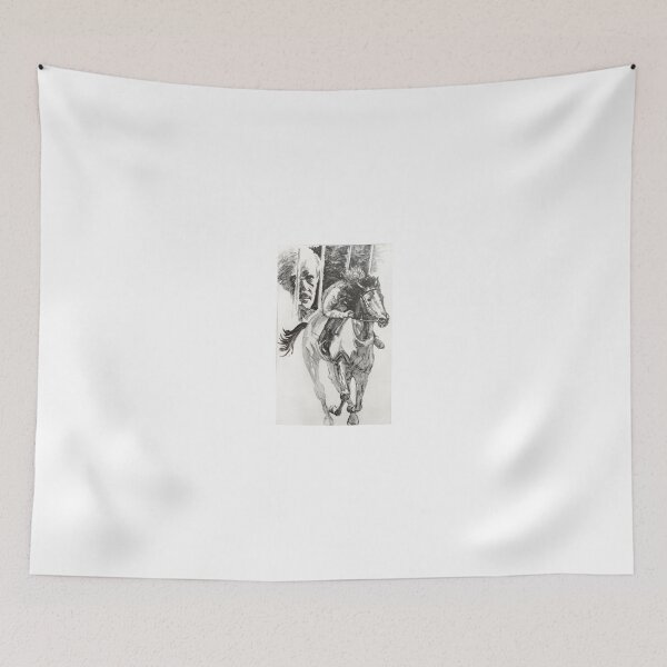 Item preview, Horse and Rider ~ gouache designed and sold by Roz McQuillan Fine Art & Photography.