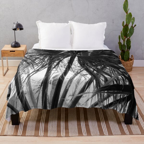 Item preview, Palm Tree Tropical Leaves Black And White Photography designed and sold by taiche.