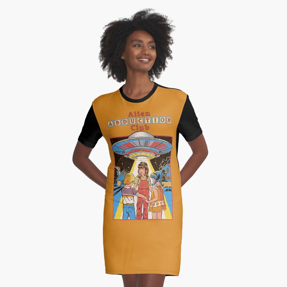 Alien Abduction Club Graphic T-Shirt Dress