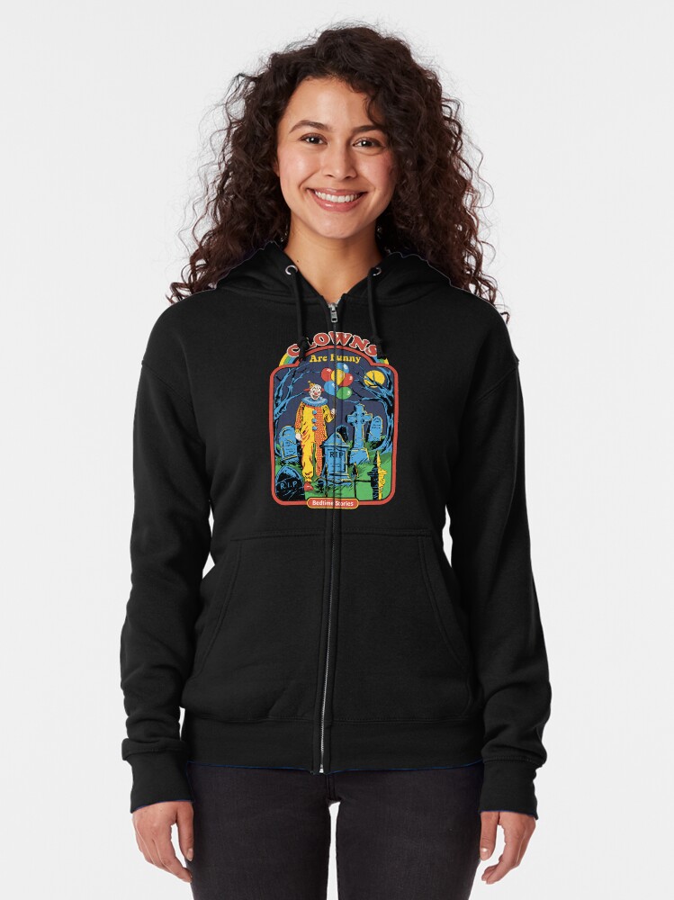 Alternate view of Clowns are Funny Zipped Hoodie