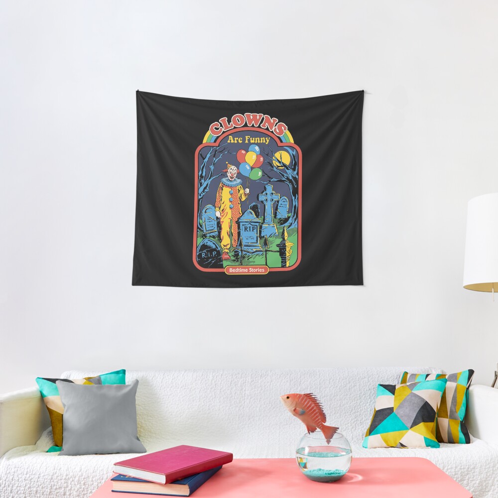 "Clowns are Funny" Tapestry by stevenrhodes Redbubble