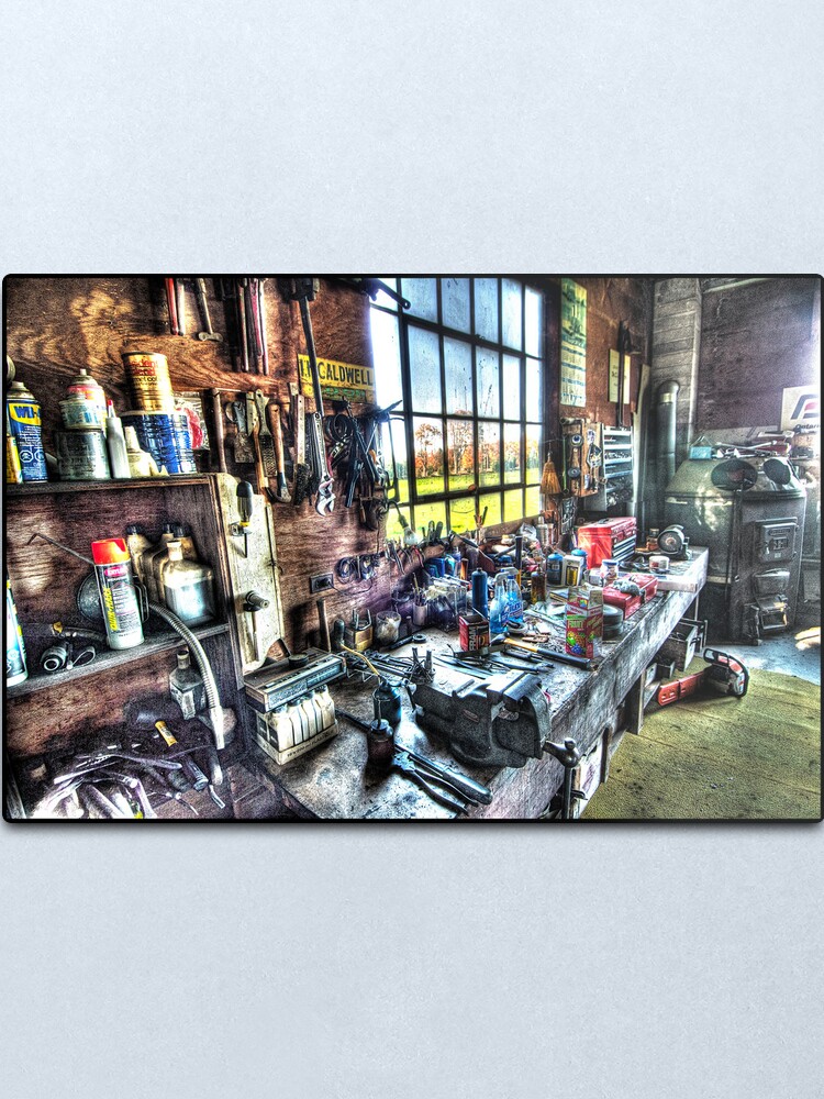 Alternate view of Jim's Workbench Metal Print